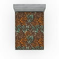 thumbnail image 1 of Ambesonne Leaves Greenery Fitted Sheet, Abstract Branches, King Size, Dark Seafoam Maroon, 1 of 5
