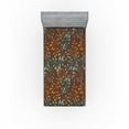 thumbnail image 1 of Ambesonne Leaves Greenery Fitted Sheet, Abstract Branches, Twin XL Size, Dark Seafoam Maroon, 1 of 5