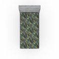 thumbnail image 1 of Ambesonne Leaves Greenery Fitted Sheet, Boho Leafy Pattern, Twin XL Size, Seafoam Almond Green Teal, 1 of 5