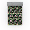 thumbnail image 1 of Ambesonne Leaves Greenery Fitted Sheet, Dreamy Tropical Art, California King, Jade Green Charcoal Grey, 1 of 5