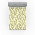 thumbnail image 1 of Ambesonne Leaves Greenery Fitted Sheet, Vertical Leafy Art, Full Size, Pistachio Green and Eggshell, 1 of 5