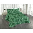 thumbnail image 1 of Ambesonne Leaves Greenery Quilted Bedspread Set 3 Pcs, Botany Gaultheria, Queen, Fern Green Forest Green, 1 of 4