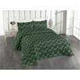thumbnail image 1 of Ambesonne Leaves Greenery Quilted Bedspread Set 3 Pcs, Tropical Atmosphere, Twin, Fern Green and Jade Green, 1 of 4