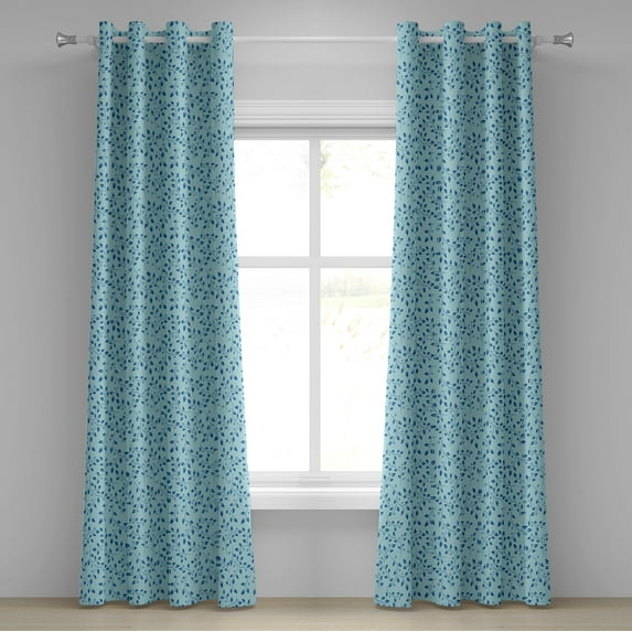 Ambesonne Leaves Grommet Curtain, Blue Berries Rustic Life, 50" x 72", Blue Pale Blue