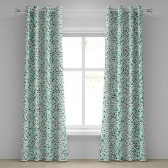 Ambesonne Leaves Grommet Curtain, Flowery Branches Buds, 50" x 120", Teal Grey Cream