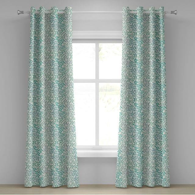 Ambesonne Leaves Grommet Curtain, Flowery Branches Buds, 50" x 84