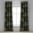 thumbnail image 1 of Ambesonne Leaves Grommet Curtain, Modern Simplistic Leafy Art, 50"x108", Dark Olive Green and Yellow, 1 of 5