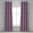 thumbnail image 1 of Ambesonne Leaves Grommet Curtain, Plum Aloha Leaf Botanical, 50"x120", Plum and White, 1 of 5