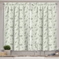 thumbnail image 1 of Ambesonne Leaves Kitchen Curtains, Floral Motifs Ornate, 55"x45", Cream Sage Green, 1 of 3
