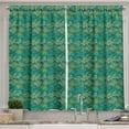 thumbnail image 1 of Ambesonne Leaves Kitchen Curtains, Hawaiian Tropical Foliage, 55"x39", Green Night Blue, 1 of 3