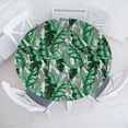 thumbnail image 1 of Ambesonne Leaves Nature Print Fitted Round Tablecloth, Tropical Jungle, 40"- 44" Diameter, Sea Green and Dimgray, 1 of 5