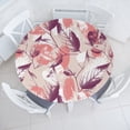 thumbnail image 1 of Ambesonne Leaves Pattern Fitted Round Tablecloth, Grunge Leafy Artwork, 56"- 60" Diameter, Coral Plum Eggshell, 1 of 1