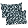 thumbnail image 1 of Ambesonne Leaves Pillow Sham 2 Pack, Modern Art Tropical Foliage, 36"x20", Dark Teal White Black, 1 of 3
