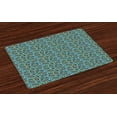 thumbnail image 1 of Ambesonne Leaves Place Mats Set of 4, Retro Foliage Pattern, Standard Size, Taupe Blue Green, 1 of 4