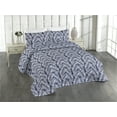 thumbnail image 1 of Ambesonne Leaves Quilted Bedspread Set 3 Pcs, Navy Aloha Leaf Botanical, King, Navy Blue and White, 1 of 4