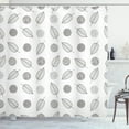 Ambesonne Leaves Shower Curtain, Circles and Leaf Pattern, 69"Wx70"L