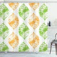 thumbnail image 1 of Ambesonne Leaves Shower Curtain, Illustration Print of Leaf, 69"Wx70"L, White and Lime Green, 1 of 5