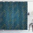 thumbnail image 1 of Ambesonne Leaves Shower Curtain, Little Buds on Branches, 69"Wx84"L, Dark Blue Green Yellow, 1 of 3