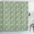 thumbnail image 1 of Ambesonne Leaves Shower Curtain, Silhouettes of Swirl Stalks, 69"Wx70"L, Pale Blue Reseda Green, 1 of 3