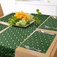 thumbnail image 1 of Ambesonne Leaves Table Runner & Placemats, Foliage Pattern with Dots, Placemat 4 pcs + Runner 14"x90", Green and Cream, 1 of 2