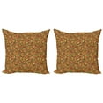 thumbnail image 1 of Ambesonne Leaves Throw Pillow Cover 2 Pack, Autumn Faded Leafage, 16", Multicolor, 1 of 2