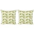 thumbnail image 1 of Ambesonne Leaves Throw Pillow Cover 2 Pack, Frangipani Palm Leaf Graphic, 24", Pastel Green Multicolor, 1 of 2
