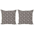 thumbnail image 1 of Ambesonne Leaves Throw Pillow Cover 2 Pack, Modern Abstract Foliage Art, 24", Blush Black and White, 1 of 5
