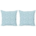 thumbnail image 1 of Ambesonne Leaves Throw Pillow Cover 2 Pack, Nature Growth Vintage, 18", Pale Blue Blue, 1 of 2