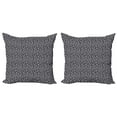 thumbnail image 1 of Ambesonne Leaves Throw Pillow Cover 2 Pack, Teardrop Shapes Grunge, 24", Taupe and Off White, 1 of 2