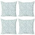 thumbnail image 1 of Ambesonne Leaves Throw Pillow Cover 4 Pack, Peppermint Foliage Dot, 16", Slate Blue and Bluegrey, 1 of 2