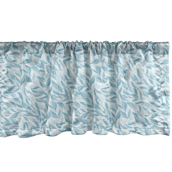 Ambesonne Leaves Window Valance, Nature Growth Vintage, 54" X 18", Pale Blue Blue