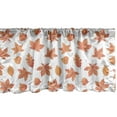 thumbnail image 1 of Ambesonne Leaves Window Valance, Oak Poplar Beech Maple Aspen and Horse Chestnut Leaf Pattern, Curtain Valance for Kitchen Bedroom Decor with Rod Pocket, 54" X 12", Dark Salmon Dark Peach, 1 of 2