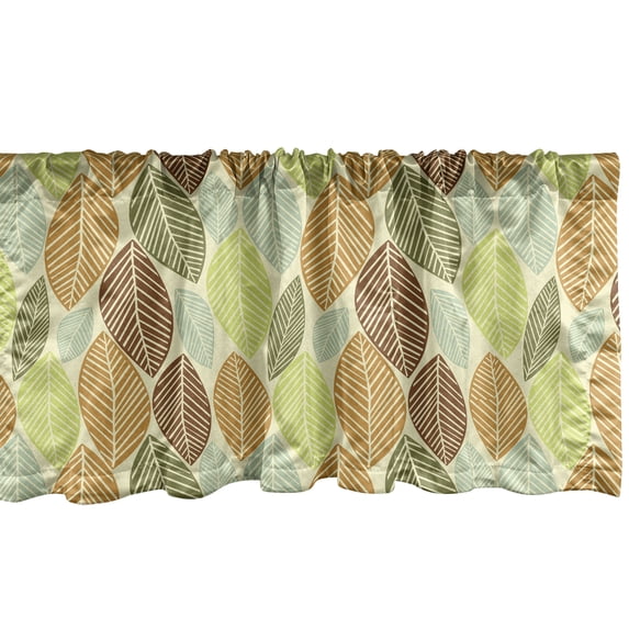 Ambesonne Leaves Window Valance, Soft Colored Autumn Foliage, 54" X 18", Multicolor