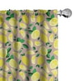 thumbnail image 1 of Ambesonne Lemon Window Curtains, Vibrant Colored Sliced Fruit, Each 28" W x 63" L, Dried Rose Yellow, 1 of 5