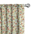 thumbnail image 1 of Ambesonne Lemon Curtains, Citruses Leaves Plain Back, Pair of 28"x63", Burnt Sienna and Fern Green, 1 of 4