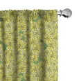 thumbnail image 1 of Ambesonne Lemon Curtains, Sketchy Citrus Fruits Leaves, Pair of 28"x84", Yellow Lime Green, 1 of 4
