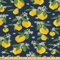 thumbnail image 1 of Ambesonne Lemon Fabric by the Yard Upholstery, Flowers and Citrus Fruits, 10 Yards, Earth Yellow and Fern Green, 1 of 1