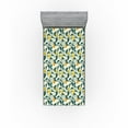 thumbnail image 1 of Ambesonne Lemon Fitted Sheet, Citrus Branches Tree Summer, Twin Size, Cream Teal Marigold, 1 of 5