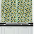 thumbnail image 1 of Ambesonne Lemon Kitchen Curtains, Sour Fruit and Leaves Pattern, 55"x45", Pale Blue Multicolor, 1 of 1