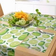 thumbnail image 1 of Ambesonne Lemon Table Runner & Placemats, Monotone Sliced Limes Pattern, Placemat 4 pcs + Runner 12"x72", Green and White, 1 of 2