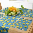 thumbnail image 1 of Ambesonne Lemon Table Runner & Placemats, Summer Theme Energetic Fruit, Placemat 4 pcs + Runner 16"x72", Sky Blue and Mustard, 1 of 2