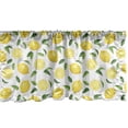 thumbnail image 1 of Ambesonne Lemon Valance Pack of 2, Fruit Art Lemons and Leaves, 42"X12", Yellow Fern Green, 1 of 1