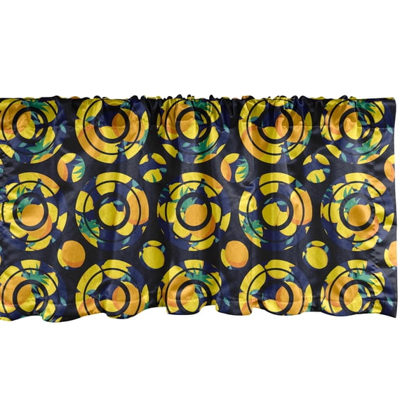 Ambesonne Lemon Window Valance, Modern Citrus Art, 54" X 12", Multicolor