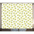 thumbnail image 1 of Ambesonne Lemons Curtains 2 Panel Set, Watercolored Lemons, 108" x 84", Yellow Lime Green Brown, 1 of 3