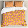 thumbnail image 1 of Ambesonne Lemons Duvet Cover Set, Sour and Juicy Fruit, 2-Calking, Earth Yellow Pastel Pink, 1 of 7