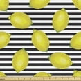 thumbnail image 1 of Ambesonne Lemons Fabric by the Yard Upholstery, Citrus Motif Stripes Art, 1 Yard, Apple Green Charcoal Grey, 1 of 5