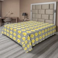 thumbnail image 1 of Ambesonne Lemons Flat Sheet, Citrus Fruits in Slices Art, California King, Yellow Charcoal Grey, 1 of 1