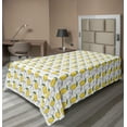 thumbnail image 1 of Ambesonne Lemons Flat Sheet, Color Book Inspired Motif, TwinXL Size, Mustard Peacock Green, 1 of 1