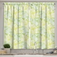 thumbnail image 1 of Ambesonne Lemons Kitchen Curtains, Cage Inspired Drawing, 55"x39", Yellow Green Fern Green, 1 of 3