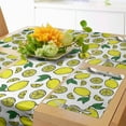 thumbnail image 1 of Ambesonne Lemons Table Runner & Placemats, Vivid Summer Citrus Blossom, Placemat 4 pcs + Runner 14"x90", Yellow and Green, 1 of 2